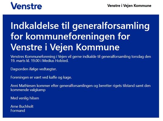 Generalforsamling i kommuneforeningen